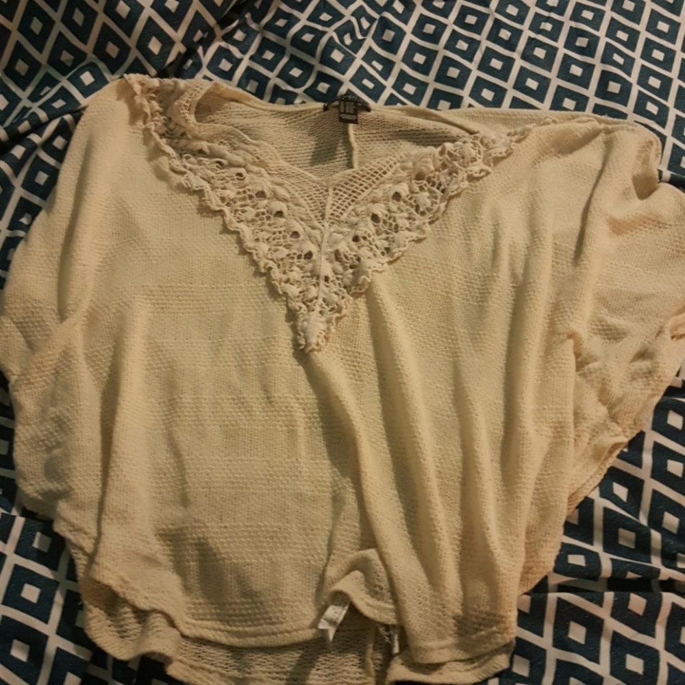 Cream batwing top